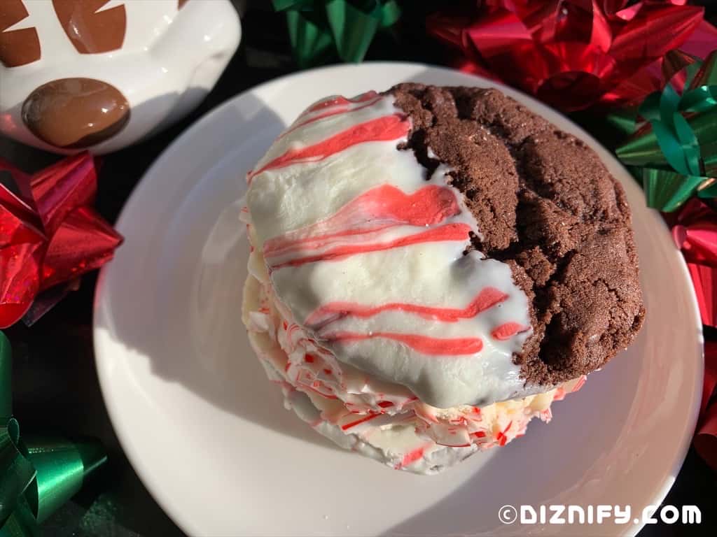 Disney inspired chocolate peppermint cookie sandwich