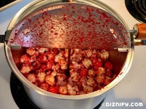 popped red cinnamon popcorn