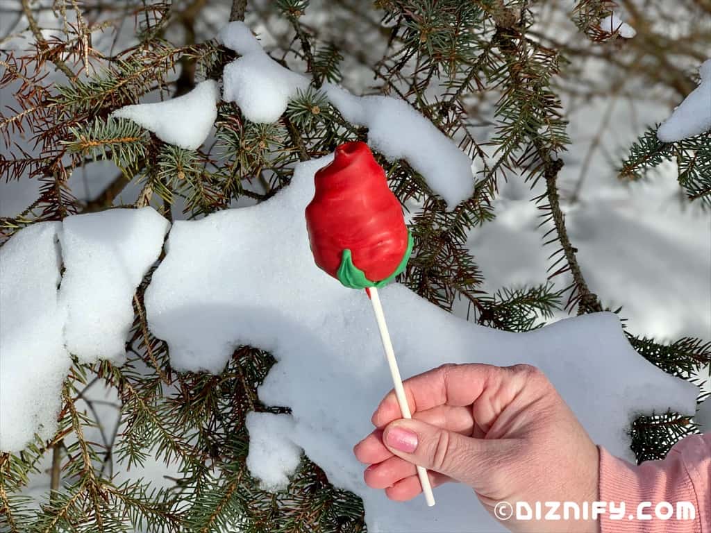 Disney inspired enchanted rose cake pop