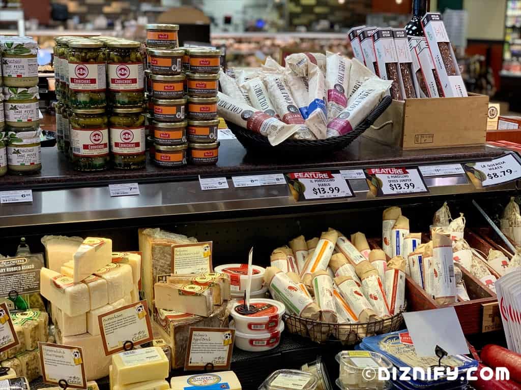 meats and cheeses at grocery store