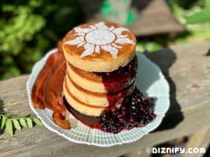 blueberry compote on pancakes
