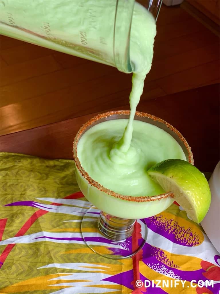 Lime Dole Whip Margarita Pour Into Glass