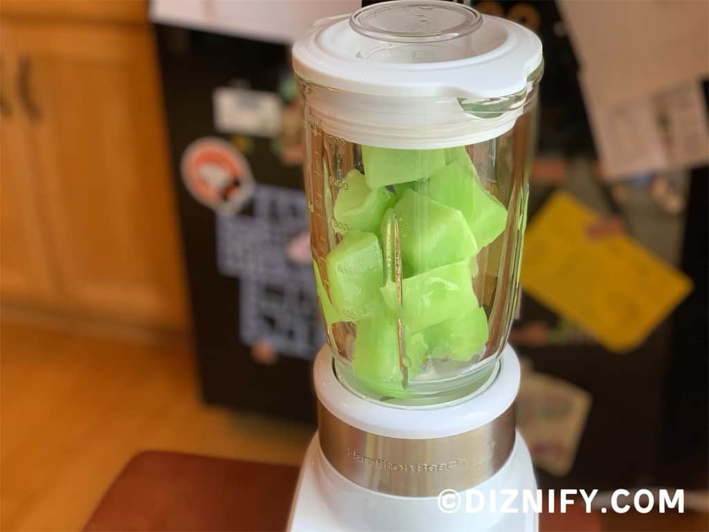 Lime Dole Whip Ice Cubes In Blender